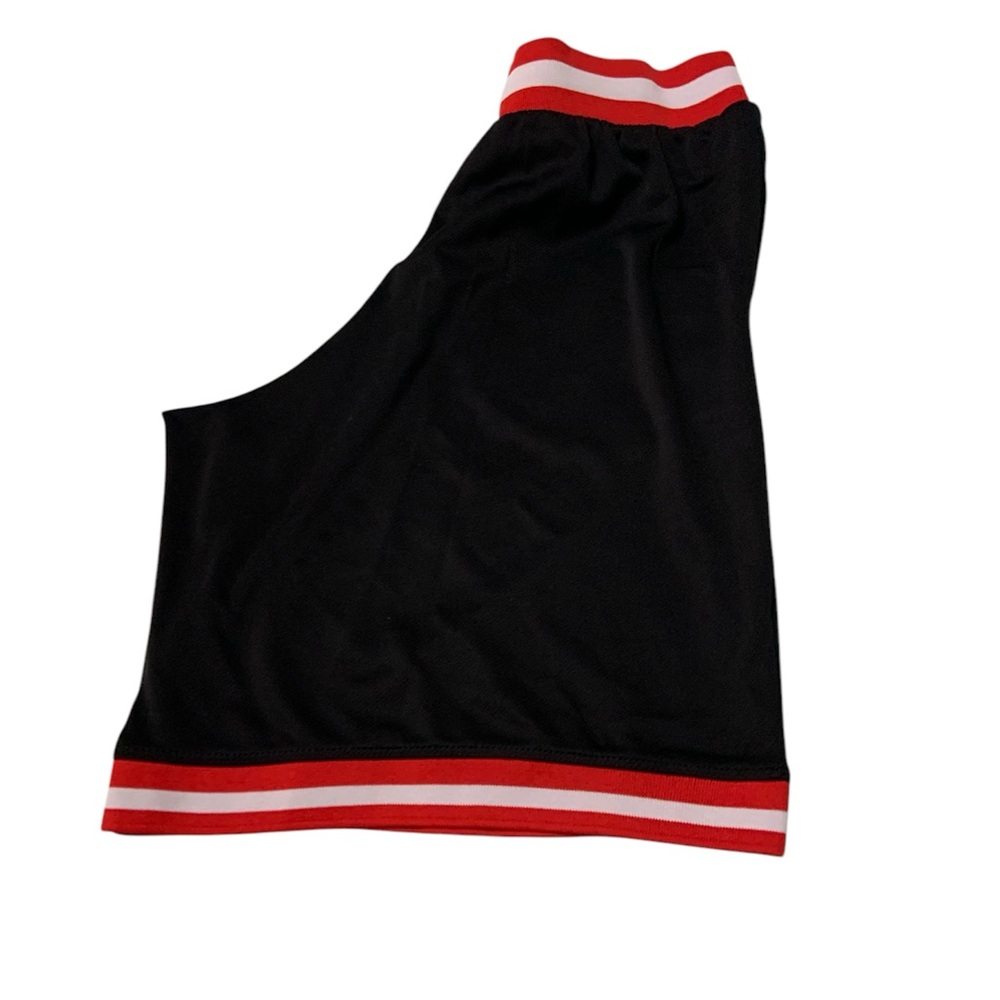 NBA Men's Reflective Shorts Black and Red Medium 8.5 Inseam - Picture 2 of 4